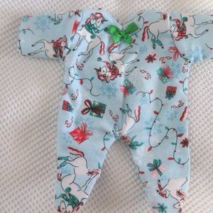 Custom Doll Clothes Flannel Footed Sleeper made to fit Mealtime Magic Mia Doll